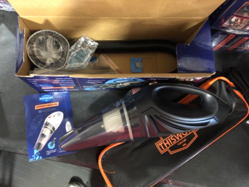 Photo 2 of ThisWorx Car Vacuum Cleaner - Car Accessories - Small 12V High Power Handheld Portable Car Vacuum w/Attachments, 16 Ft Cord & Bag - Detailing Kit Essentials for Travel, RV Camper
