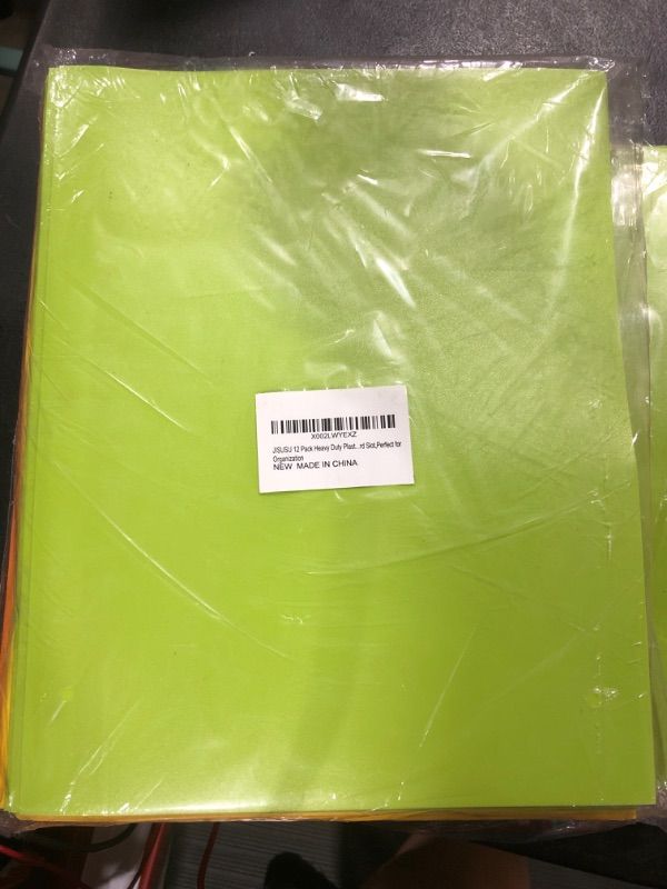 Photo 1 of JISUSU Heavy Duty Plastic Folders with Pockets and Prongs-6Pack?2 Pocket Plastic Folder with Brads, 6 Assorted Colors 3 Prong Pocket Folders with Business Card Slot, Perfect for School, Home, Office 6 pcs Blue?purple,orange ,Red ,Yellow and Green - 6 Colo