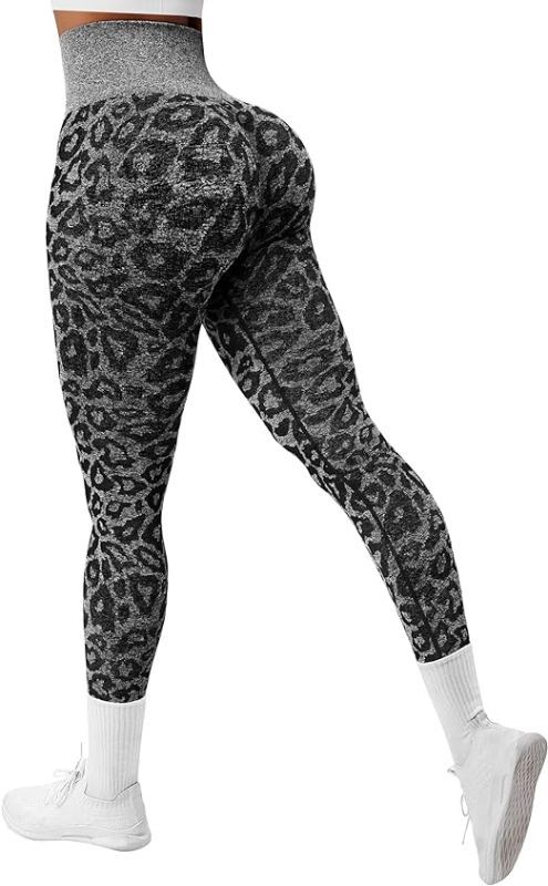 Photo 1 of DREAMOON Women Camo Scrunch Butt Seamless Leggings Animal Leopard Gym Leggings High Waisted Booty Lifting Workout Yoga Pants medium