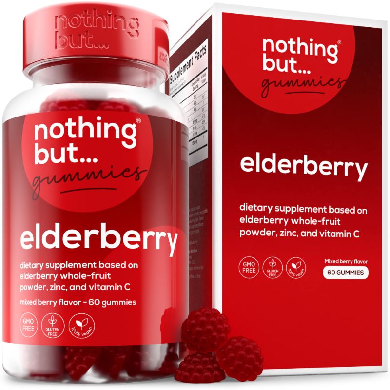 Photo 1 of  Elderberry Gummies, Sambucus - Natural Black Elderberry with Zinc and Vitamin C for Adults and Kids, Supplement and Vegan, 60 Elderberry Immune Support Gummies 21:12:2023