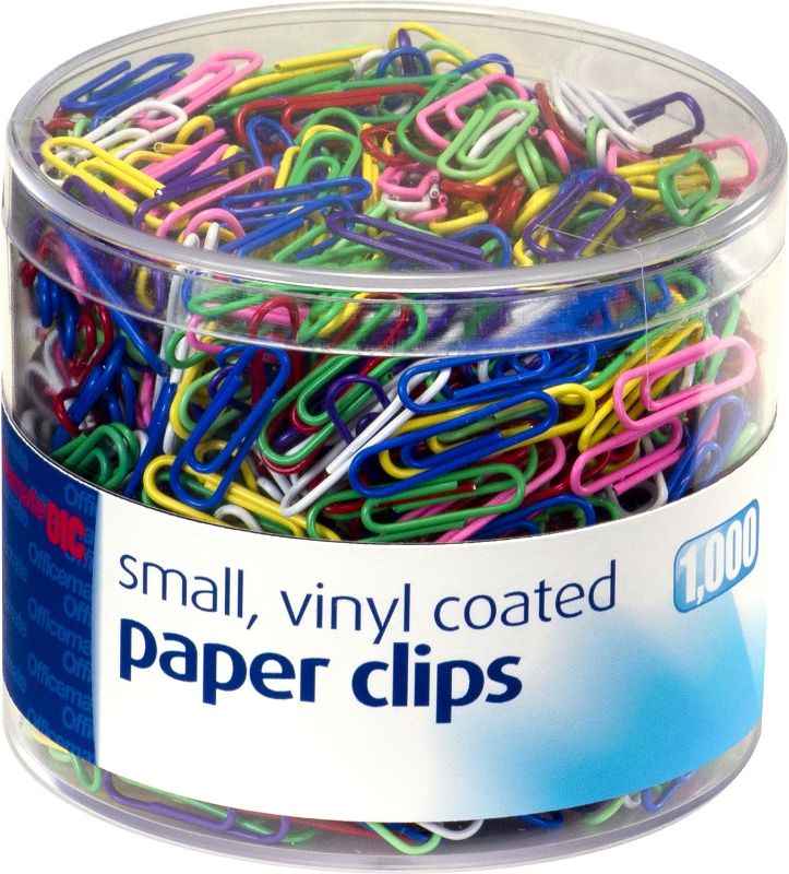 Photo 1 of Officemate PVC Free Color Coated Paper Clips, 450 Per Tub Office Paper Clamp (97229)  Limited Edition Limited Editon Paper Clips 