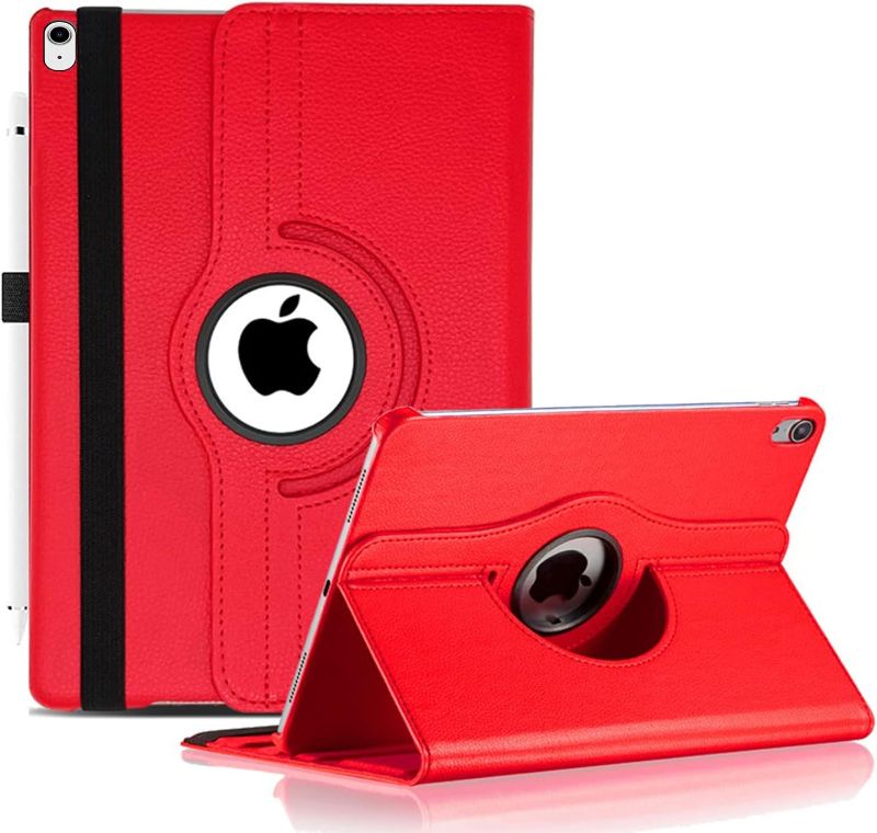 Photo 1 of BanYakong New iPad 10th Generation Case 2022, ipad 10.9 inch Case with Pen Tape - 360 Degree Rotating Protective Stand Cover with Auto Sleep/Wake (Red)