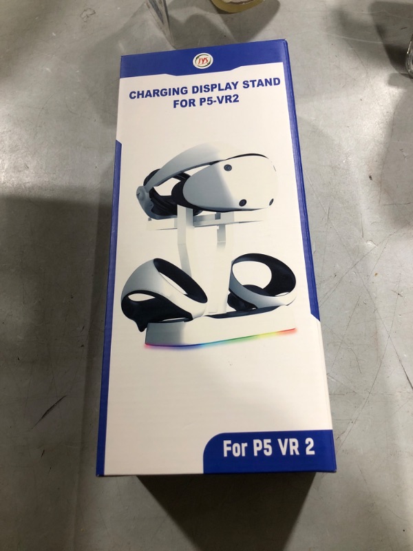 Photo 2 of Charging Station for PSVR2 Controller with Display Stand &Colorful Light, FYOUNG Fast Charger Dock for Playstation VR2 Headset Accessories with LED Indicator, Headset Holder&Magnetic Dongle for PS VR2