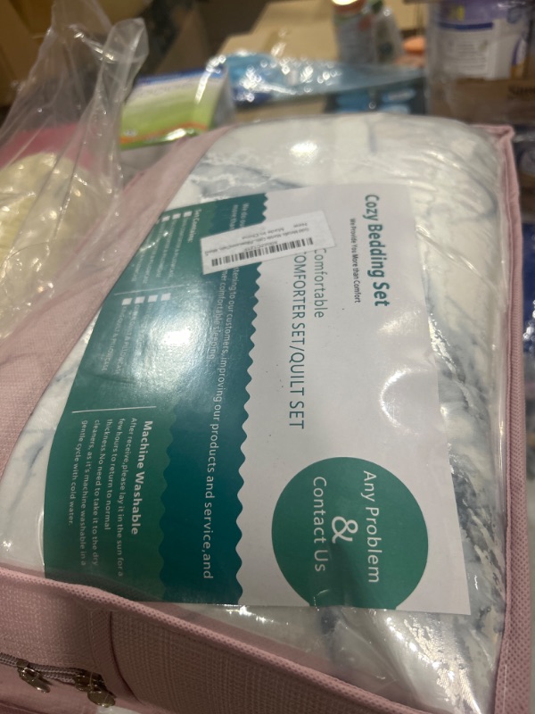 Photo 1 of Gold Metallic Marble Comforter Sets Gold Metallic Bedding Sets for All Seasons Silver Foil Print Glitter Bedding Set with 1 Comforter and 2 Pillowcases(Twin, White) Twin White