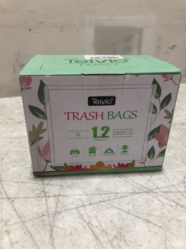 Photo 2 of 1.2 Gallon 330 Counts Strong Trash Bags Garbage Bags by Teivio, Bathroom Trash Can Bin Liners, Small Plastic Bags for home office kitchen (Clear)
