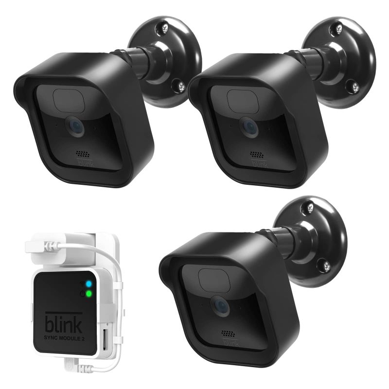 Photo 1 of All-New Blink Outdoor Camera Wall Mount, Weatherproof Protective Housing and 360 Degree Adjustable Mount with Blink Sync Module 2 Mount for Blink Outdoor Security Camera System (Black 3Pack)