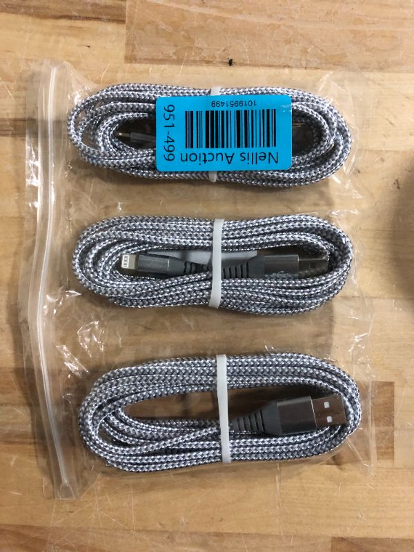 Photo 2 of iPhone Charger 3 Pack 10 ft MFi Certified Lightning Cable Nylon Braided Cable iPhone Charger Fast Charging Cord Compatible with iPhone 14 13 12 11 Pro Max XR XS X 8 7 6 Plus and More
