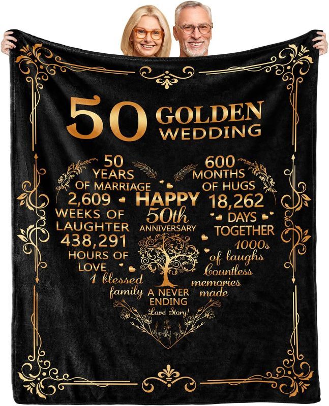 Photo 1 of 50th Anniversary Blanket Gifts 60"X 50" Flannel 