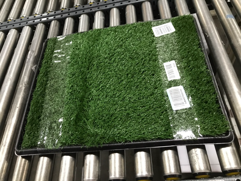 Photo 1 of 19" x 24" pet pad Dog Grass Pad with Tray Pet Training Pads with Tray Fake Grass for Dog to Pee on Dog Litter Box-