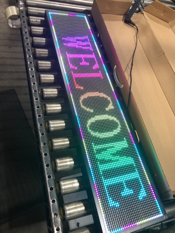 Photo 1 of P6 Indoor Full Color 40''x9'' LED Sign Display with High Resolution Scrolling Texts, Colorful images led display for advertising