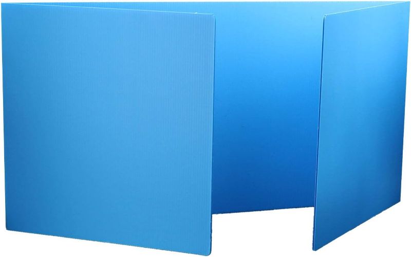 Photo 1 of 24 Pcs Plastic Privacy Folders for Students Classroom Partitions Divider Shield Desk Privacy Study Carrel Panel Testing Boards, 45.35 x 13.5'' (Black)