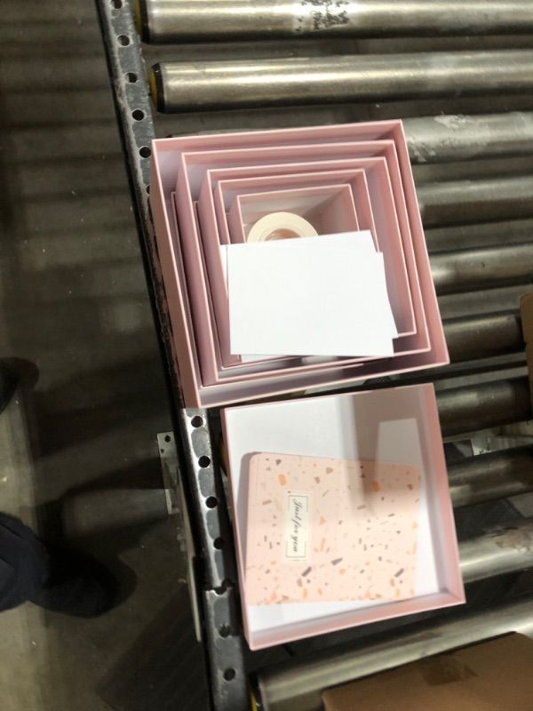 Photo 1 of 10 Pack Square Nesting Gift Boxes with Lids for Presents, Pink Gift Box with Filler Ribbon Card Tag, Bridesmaid Proposal Stacking Gift Box for Gift Wrapping Wedding Birthday Party Valentine's Day Christmas (10PCS, Pink) Pink-10Pack 1 Count (Pack of 10)