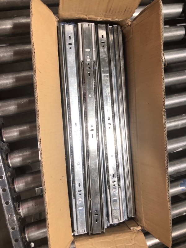 Photo 2 of 10 Pair of 22 Inch Hardware Soft Close Full Extension Side Mount Ball Bearing Sliding Drawer Slides 22 Inch-10 Pairs Zinc Plated