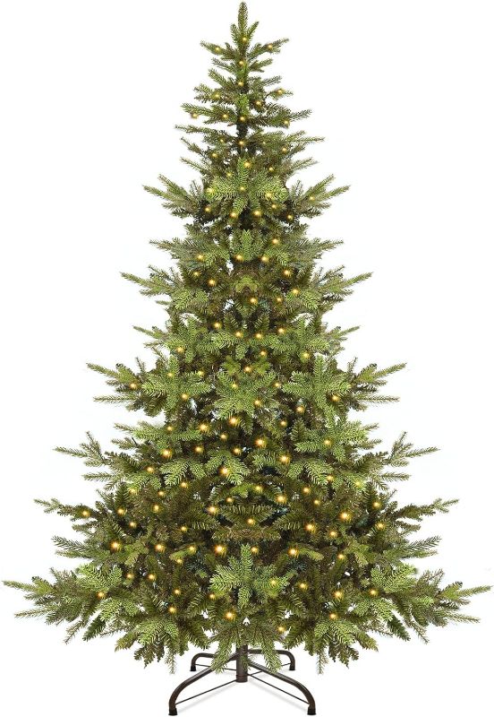 Photo 1 of (reference not exact) TURNMEON 6.5 Ft Artificial Pencil Christmas Tree Decoration 826 Thick Branch Tips Hinged Slim Xmas Tree with Metal Stand for Indoor Outdoor Christmas Home Decor (Spruce Green)
