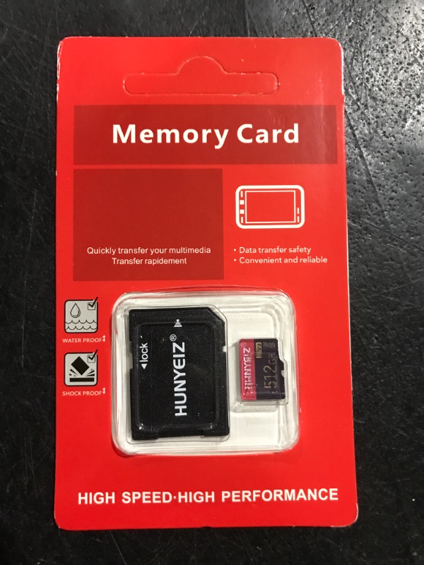 Photo 2 of 512GB Micro SD Card with Adapter Memory Card Class 10 High Speed for Smartphone/PC/Computer/Camera/Drone