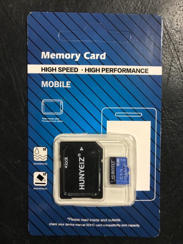 Photo 2 of 512GB Micro SD Card 512GB TF Card with SD Card Adapter, Micro SD 512GB Micro SD Memory Card Class 10 High Speed for Android Smartphone/PC/Camera/GOPRO
