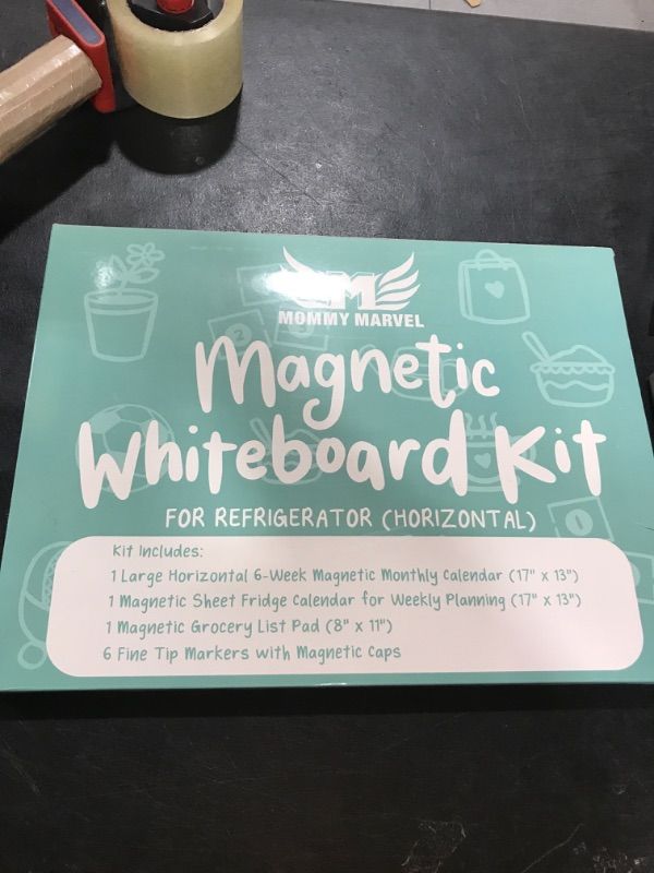 Photo 2 of Magnetic Calendar for Fridge Set of 3 17”x13” Fridge Calendar Dry Erase, Weekly Planner Magnetic Fridge to-do List Family Calendar | Includes 6 Dry Erase Pens by Mommy Marvel Horizontal