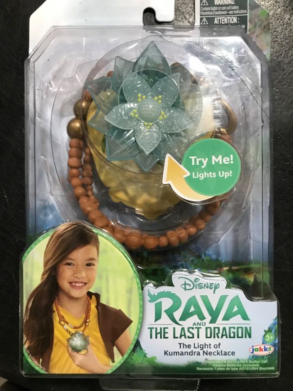 Photo 2 of Disney Raya Dragon Flower Light Up Necklace- Brown, White, Blue
