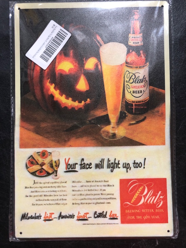 Photo 1 of 8x10" Tin Sign 