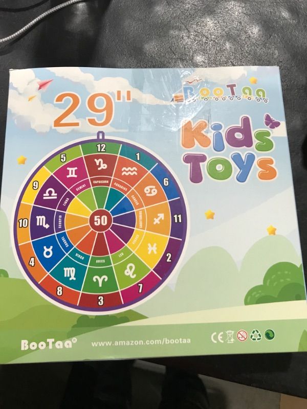Photo 1 of BooTaa 29" Large Dart Board for Kids, STEM Learning Toys, Kids Dart Board with Sticky Balls, Boys Toys, Indoor/Sport Outdoor Fun Party Game Toys, Birthday Gifts for 3 4 5 6 7 8 Year Old Boys Girls
