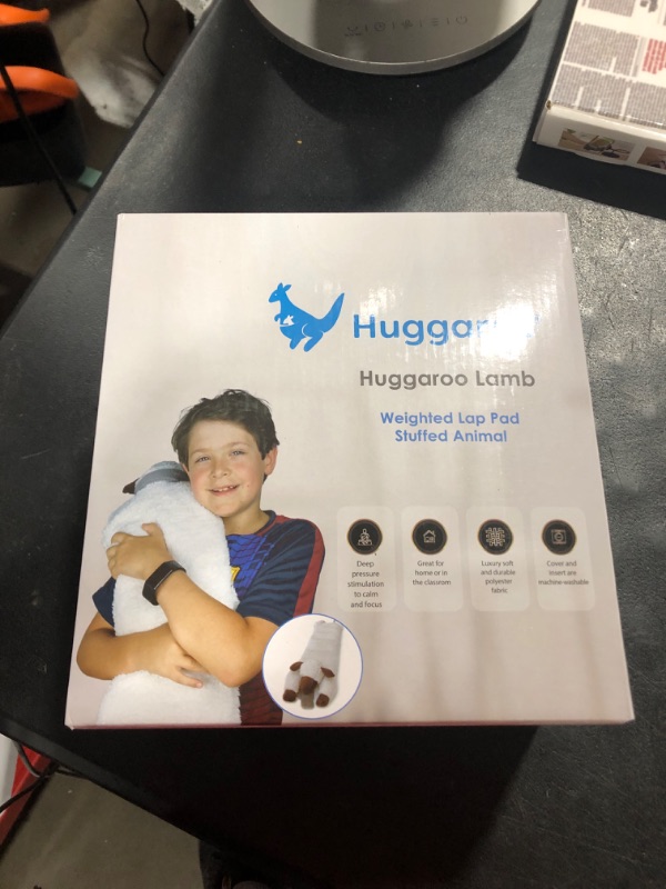 Photo 2 of Huggaroo Weighted Lap Pad Lamb- Sensory Stuffed Animals - 3.6 lb Large 29 x 8 in for Anxiety and Autism Comfort – Stocking Stuffer