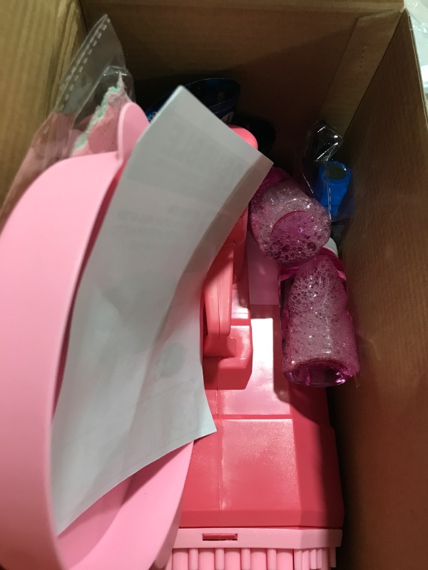 Photo 1 of 132 Holes Rocket Launcher Bubble Gun-LED Light up Bazooka Bubble Machine-Indoor and Outdoor Fun Toys-Suitable for Children's and Adult Wedding Parties, Bubble Toy Pink
