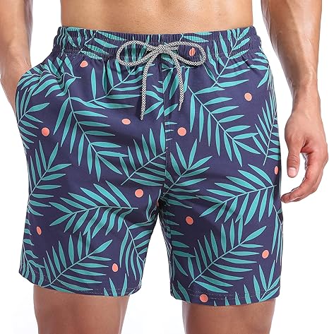 Photo 1 of Biwisy Mens Swim Trunks Quick Dry Beach Shorts Mesh Lining Swimwear Bathing Suits with Pockets - S