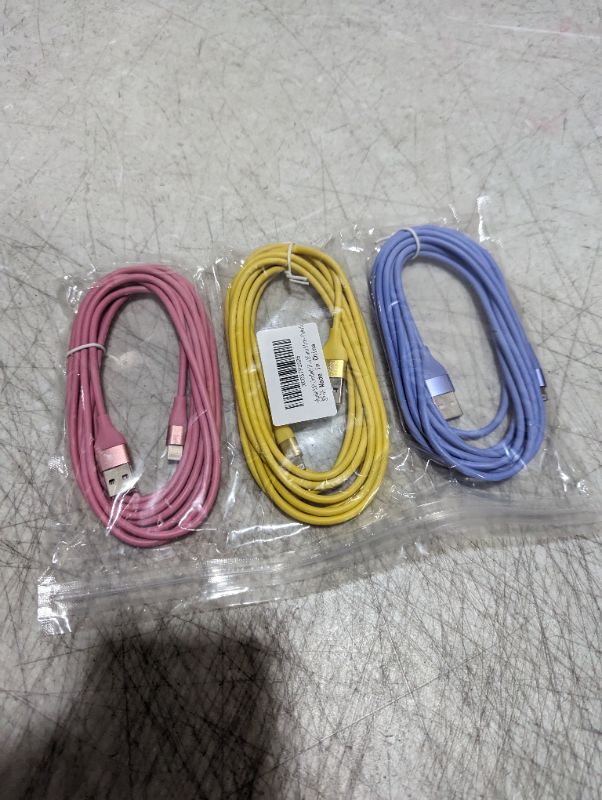 Photo 2 of iPhone Charger Fast Charging 3Pack 10FT Apple MFi Certified Lightning Cable iPhone Charger Cord Compatible with iPhone 14 13 12 11 Pro Max XR XS X 8 7 6 Plus SE and More - Colorful                                          