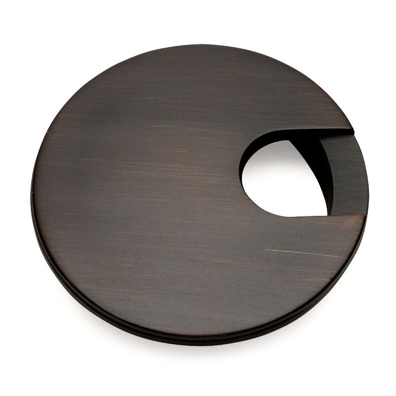 Photo 1 of Cosmas 50203ORB Oil Rubbed Bronze 2-1/2 Two Piece Zinc (Metal) Desk Grommet - 3 Overall Diameter
