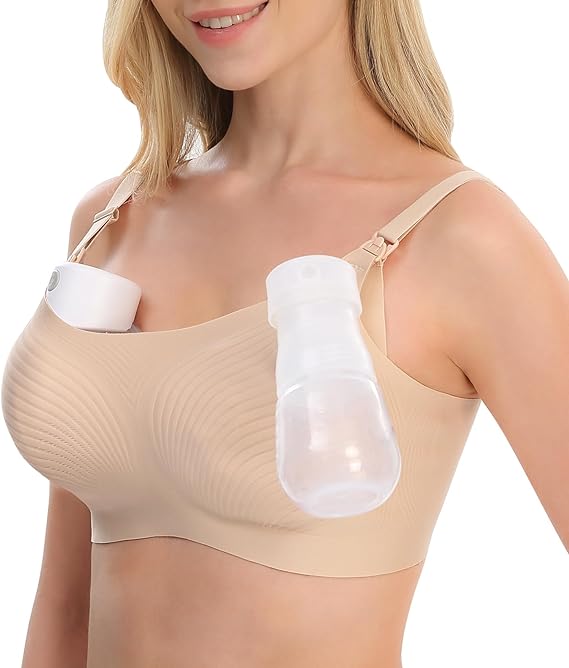 Photo 1 of GROWNSY Pumping Bra Hands Free,Buttery Soft Nursing Bras,Non-Padded Maternity Bra and Breast Pump Bra for Women - size 2xl 