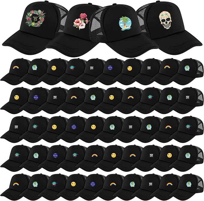 Photo 1 of 50 Pack Sublimation Blank Baseball Cap Adjustable Mesh Trucker Hat Unisex Polyester Golf Dad Hat Heat Transfer
