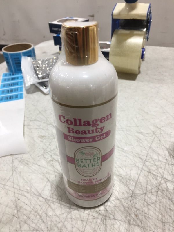 Photo 2 of Better Baths Collagen Beauty Coconut Shower Gel - Moisturizing Body Wash with Argan Oil, Rose Oil and other Ingredients