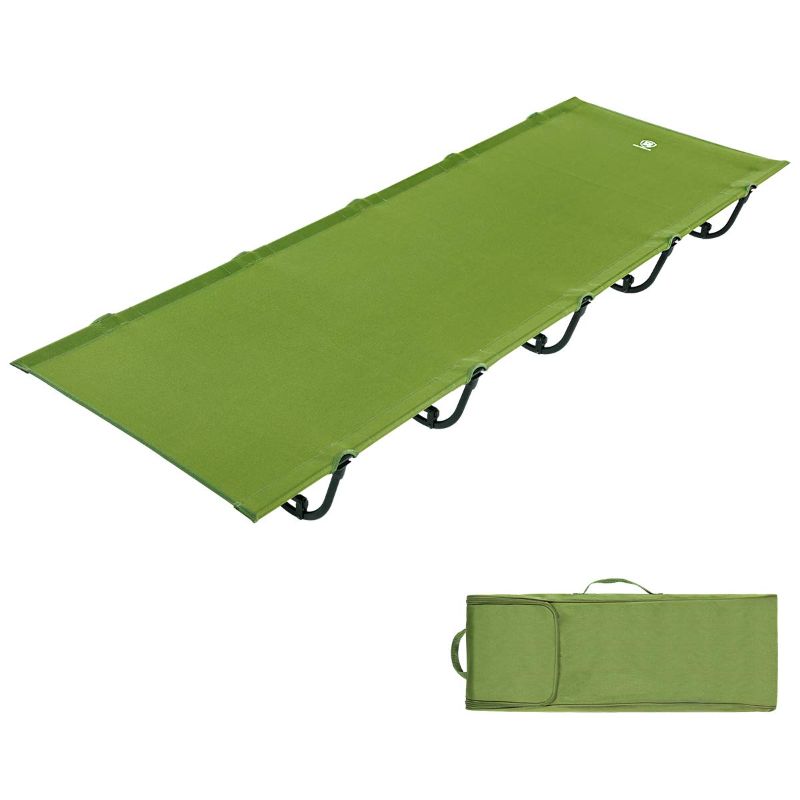 Photo 1 of EVER ADVANCED Compact Camping Cot for Sleeping, Fishing, Outdoor Travel, Folding Portable Bed with Carrying Bag Supports Up to 250lbs, Green