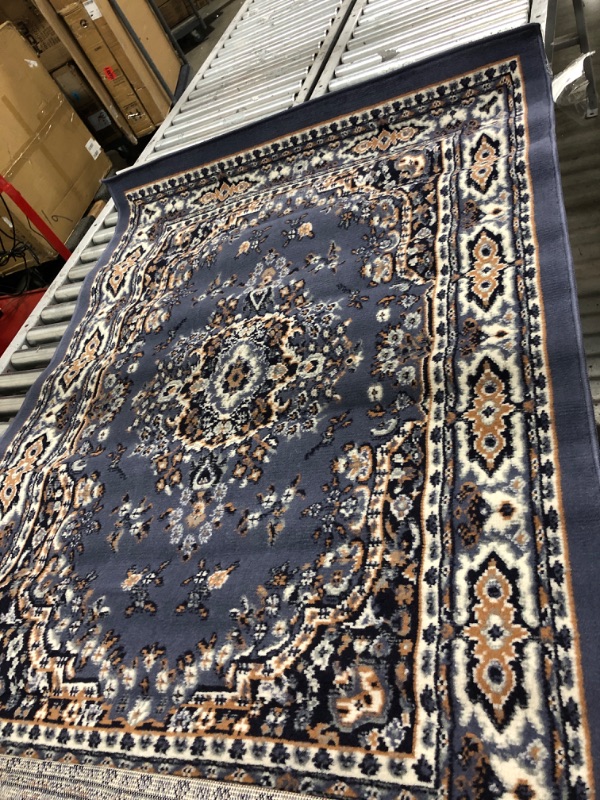 Photo 2 of Home Dynamix Premium Sakarya Traditional Medallion Border Area Rug, Country Blue, 3'7"x5'2" Rectangle 3 ft 7 in x 5 ft 2 in Country Blue