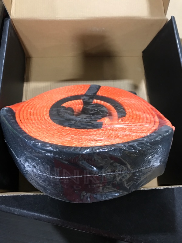 Photo 2 of BUNKER INDUST Heavy Duty Tow Strap,3" x 20ft Snatch Strap 30,000 lbs Recovery Strap Winch Tree Saver Strap Emergency 4x4 Off Road Gear Towing Accessories for Truck Jeep ATV UTV Orange 3"x 20'Strap