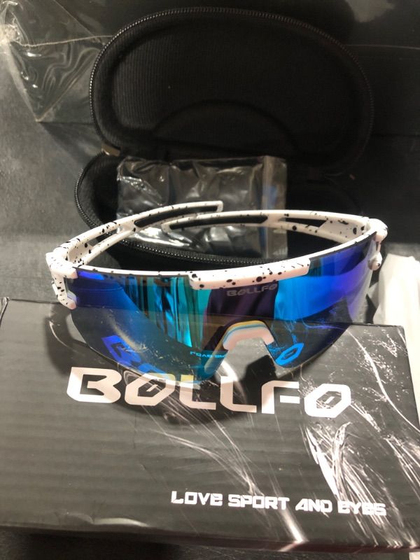 Photo 1 of BOLLFO Cycling Sunglasses, UV 400 Eye Protection Polarized Eyewear for Men Women