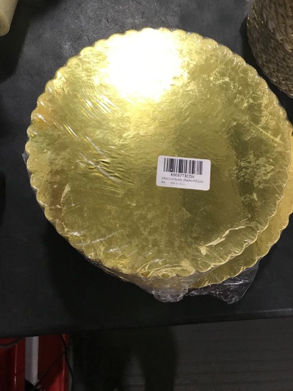 Photo 1 of CHERRY 25-Pack 12 inch Sturdy Round Cake Boards, Gold Cardboard Cake Circles plate Scalloped Base,Pack of 25