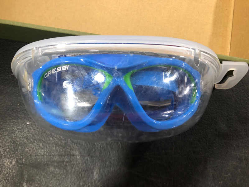 Photo 1 of Cressi Baloo Anti Fog Lenses Swimming Goggles for Kids (Blue and Lime , Age 2-7 Years)