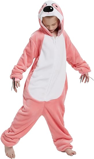 Photo 1 of ABENCA Sloth Onesie ADULT Animal Costume Girls Pajamas One Piece Plush Sleepwear Cosplay Halloween Christmas SIZE LARGE 
