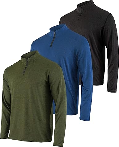 Photo 1 of 3 PACK: BIG & TALL MENS QUARTER ZIP ACTIVE SHIRT 5X