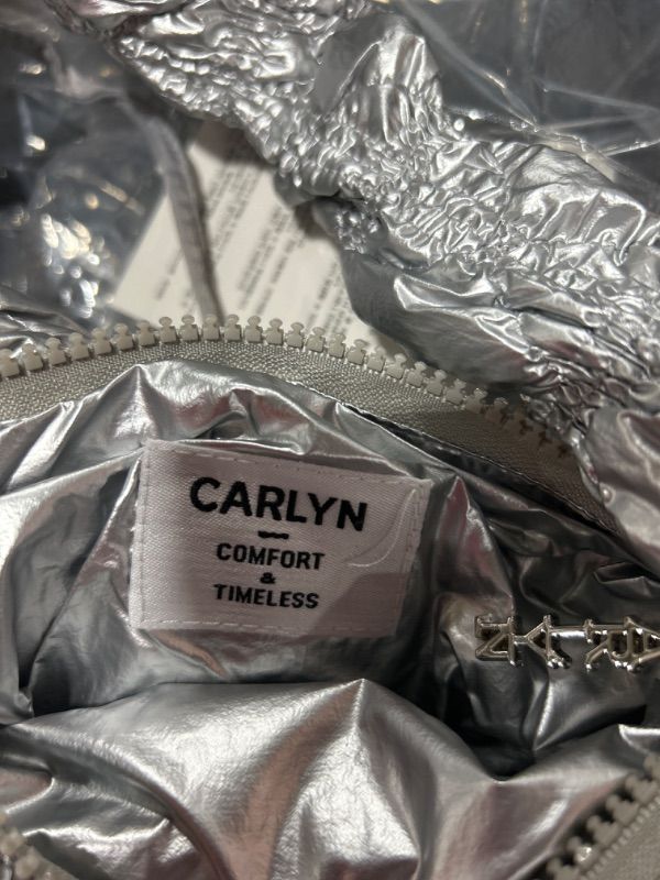 Photo 3 of Carlyn Authentic Metallic Lavender Poing Bag
