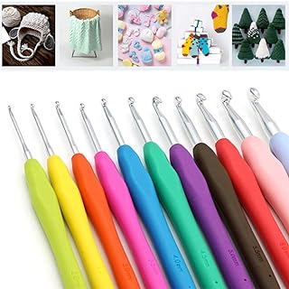 Photo 1 of 14 Pcs/Set Colorful Soft Glue Handle Crochet - Crochet Size (2-10mm) Ergonomic Hand Grip Soft Handle Handmade DIY Crochet - Knitting and Crochet Beginner Supplies for Comfort/Ease of Use