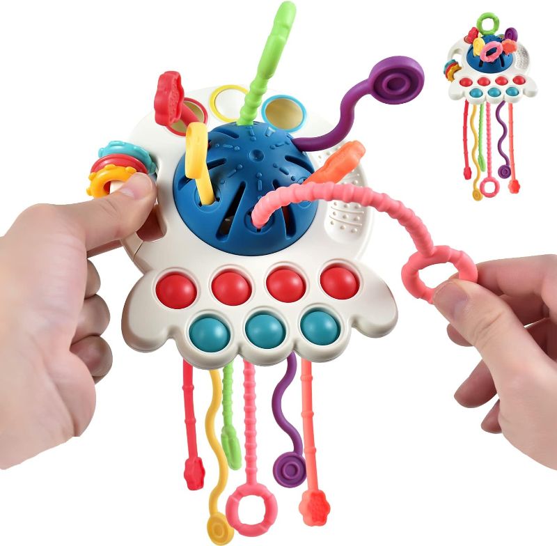 Photo 1 of  Baby Toys 6-12-18 Months Baby Sensory Toys Silicone Pull String Toys Montessori Toys for Toddlers