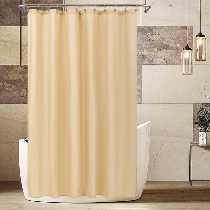 Photo 1 of ALYVIA SPRING Extra Long Fabric Shower Curtain Liner Waterproof - 72" x 84", Soft & Lightweight XL Shower Curtain with 3 Magnets, Machine Washable - 72x84, Khaki