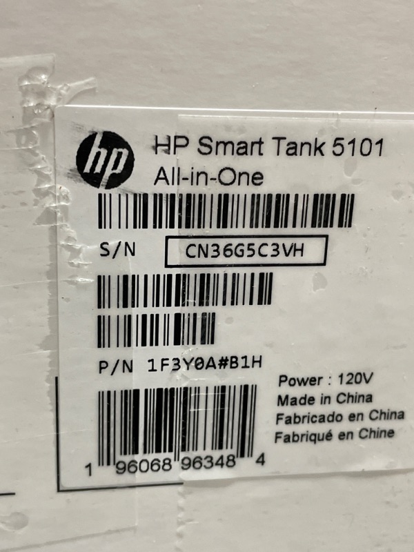 Photo 3 of HP Smart-Tank 5101 Wireless All-in-One Ink-Tank Printer with up to 2 Years of Ink Included (1F3Y0A),White
