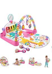 Photo 1 of Fisher Price Baby Gift Set Deluxe Kick & Play Piano Gym & Maracas, Playmat & Musical Toy & Portable Baby Chair Sit-Me-Up Floor Seat with Developmental Toys & Machine Washable Seat Pad, Pacific Pebble Fisher-Price Deluxe Kick 'N Play Piano Gym & Maracas, P