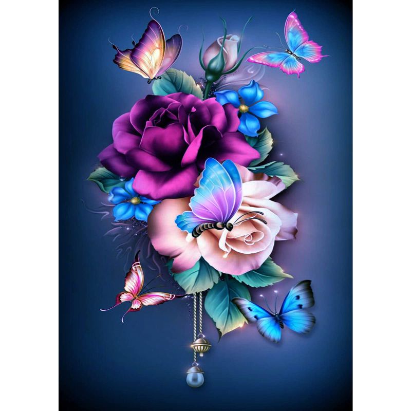 Photo 1 of DOTZSO Diamond Painting Kits for Adults,DIY 5D Round Full Drill Butterfly Flowers Diamond Art,Very Suitable for Home Leisure and Wall Decoration 2# - 2 PACK 