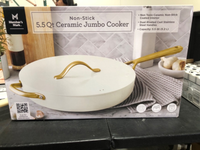 Photo 1 of 5.5-Quart Modern Ceramic Jumbo Cooker CREAM
