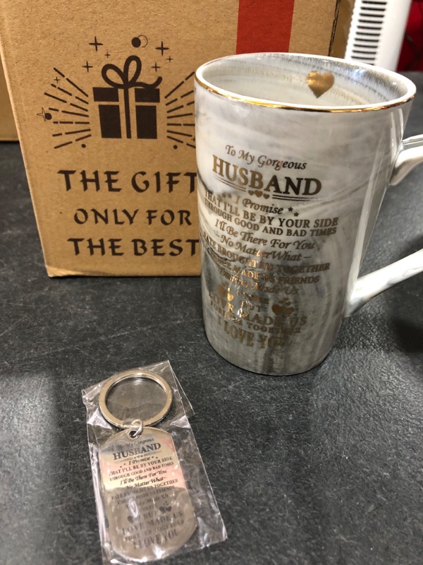 Photo 1 of "To My Gorgeous Husband" mug and keychain