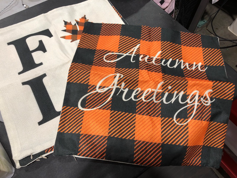 Photo 1 of 4 pcs- Fall Pillow covers- Square 19" x 19"